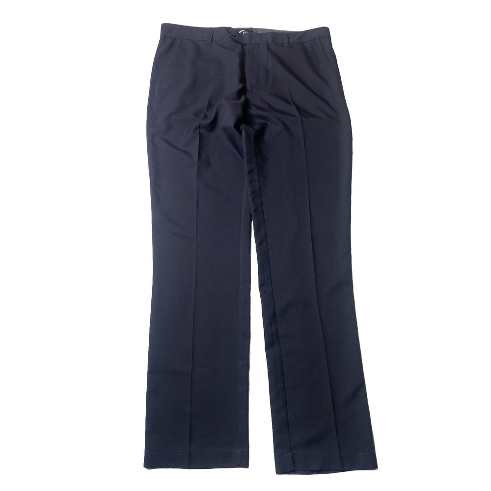 Zyia Active Sweat Wick Golf Comfort Dress Pants 36x31.5 Navy Straight Leg Mens M